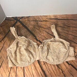 Bali Underwire Tan Cream Lace Bra 42D